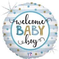 Фолиев балон Welcome baby boy 46 см син