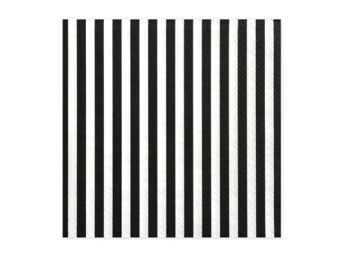 Салфетки Stripes черни 33 x 33 см (1 пкт. / 20 бр.)