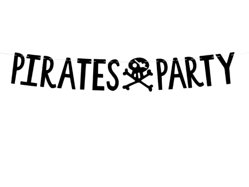 Банер Pirates Party черен 14x100см