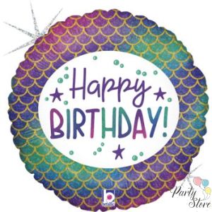 Фолиев балон Happy Birthday Русалка 45 см