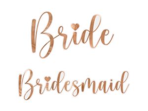 Маркер за чаша ''Bride & Bridesmaid'', розово злато (1 пкт. / 6 бр.)