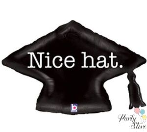 Фолиев балон „Nice Hat.” – 31" / 79 см – Абсолвентска шапка